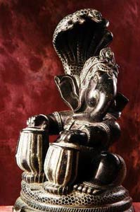 Ganesh Marble Statue Playing the drums