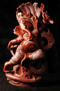 Red Marble Ganesh Statue