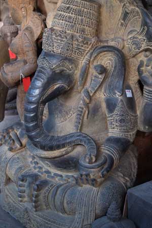 Lava stone Ganesh statue