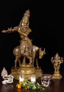 krishna and Ganesh statue