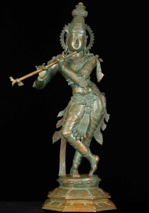 Bronze Hindu God Krishna statue