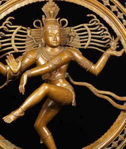 Shiva as Nataraja holds the Hindu God Agni in his left hand
