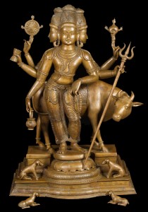 Bronze Hindu God Dattatreya statue Bronze Hindu God Dattatreya statue