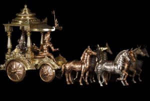 Bronze Chariot of Arjuna and Krishna of the Mahabharata epic