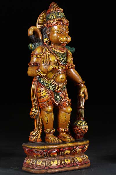 Wood Hindu God Lord Hanuman statue