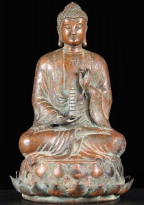 swastika Buddha statue