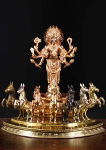 Surya with his chariot and charioteer Aruna Surya with his chariot and charioteer Aruna