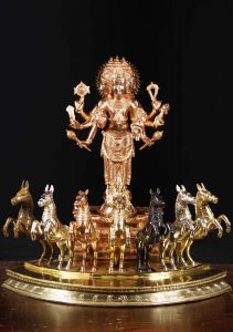 Surya with his chariot and charioteer Aruna