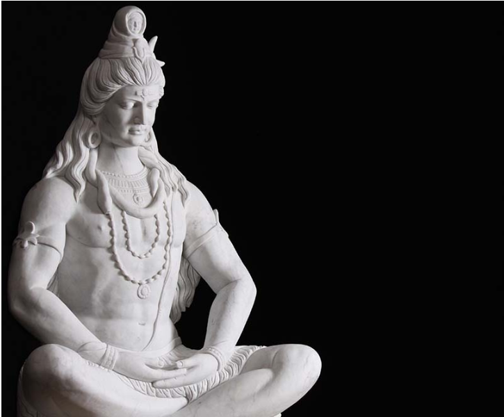 White Marble Meditating Shiva Murti