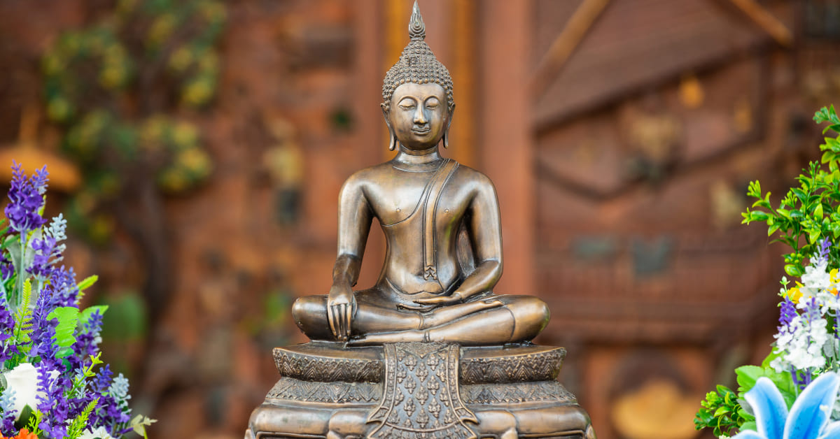 Thai brass buddha statue