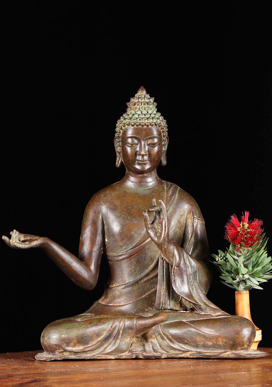 SOLD Brass Sri Lankan Buddha Statue Seated in Full Lotus Pose in Unusual  Mudras 13" (#82t13z): Hindu Gods & Buddha Statues