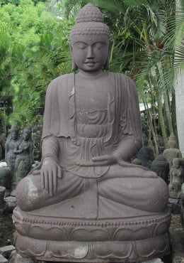 SOLD Stone Meditating Buddha Garden Statue 31
