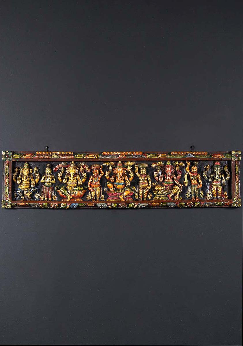 5 Ganesh Wood Wall Panel 49"