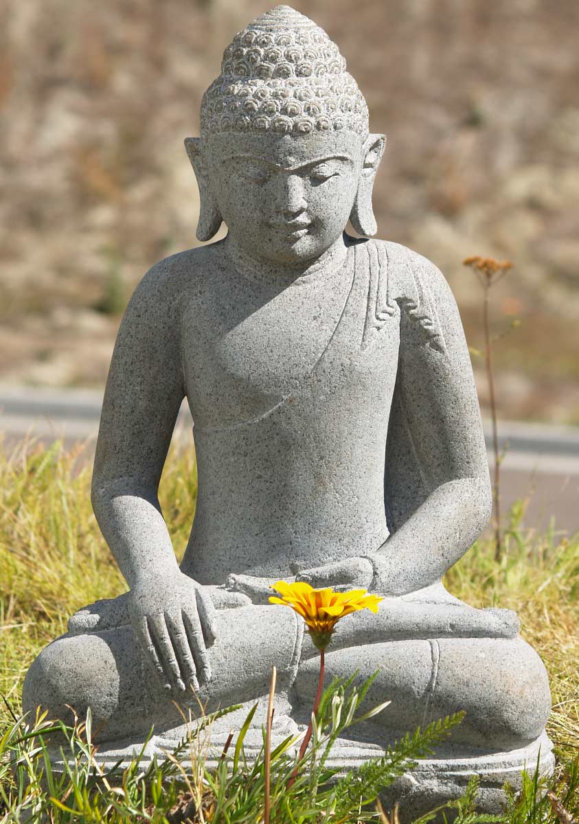 Stone Earth Touching Buddha 21"