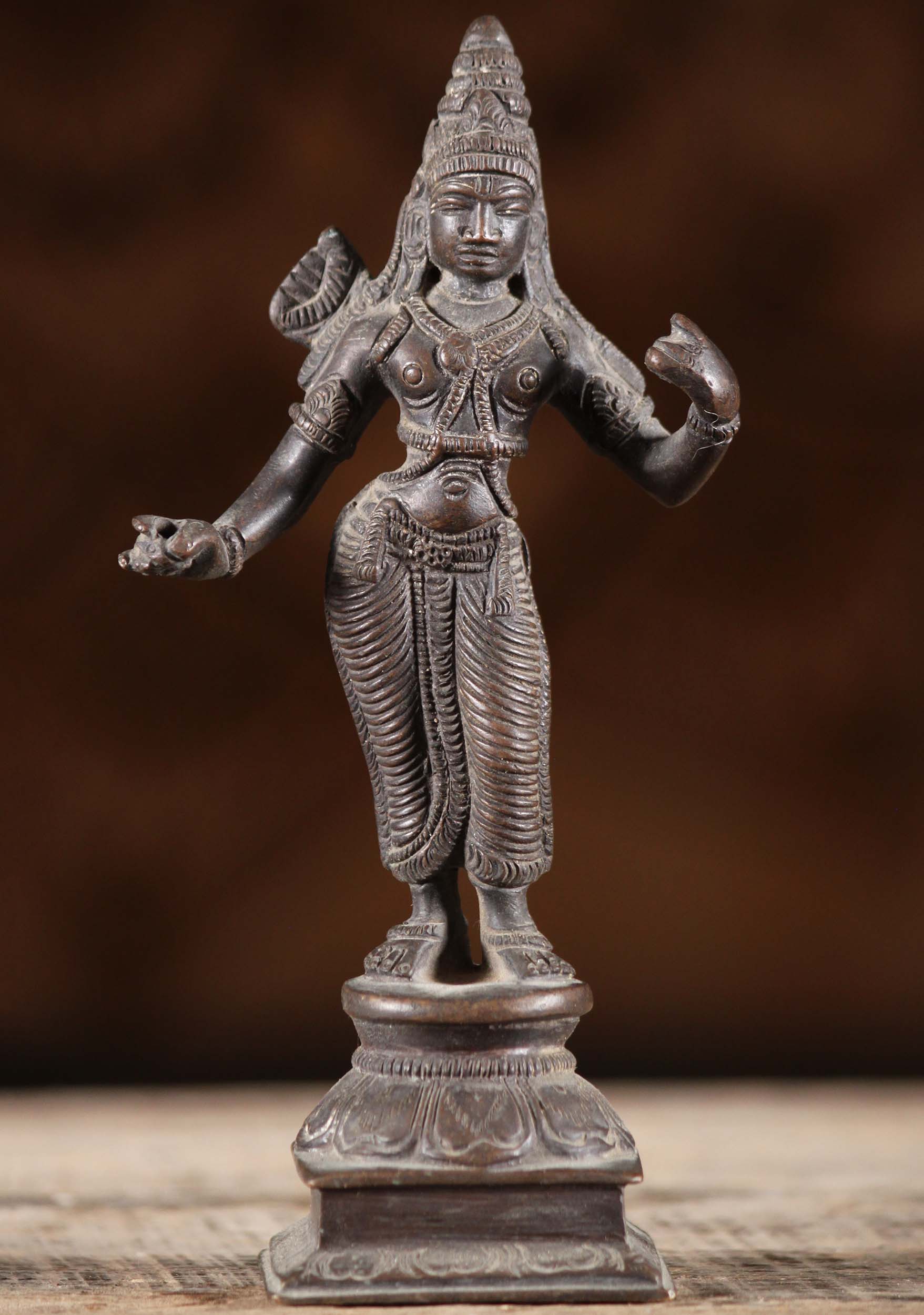 Brass Antique Rama Statue 6.5"