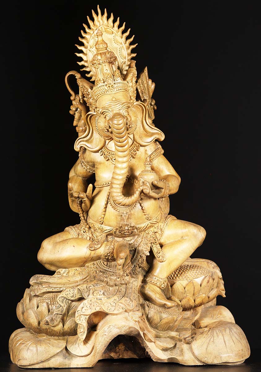 Balinese Wooden Ganesha Carving 26"