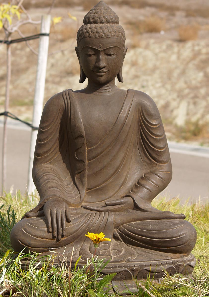 Stone Lifelike Garden Buddha 32"