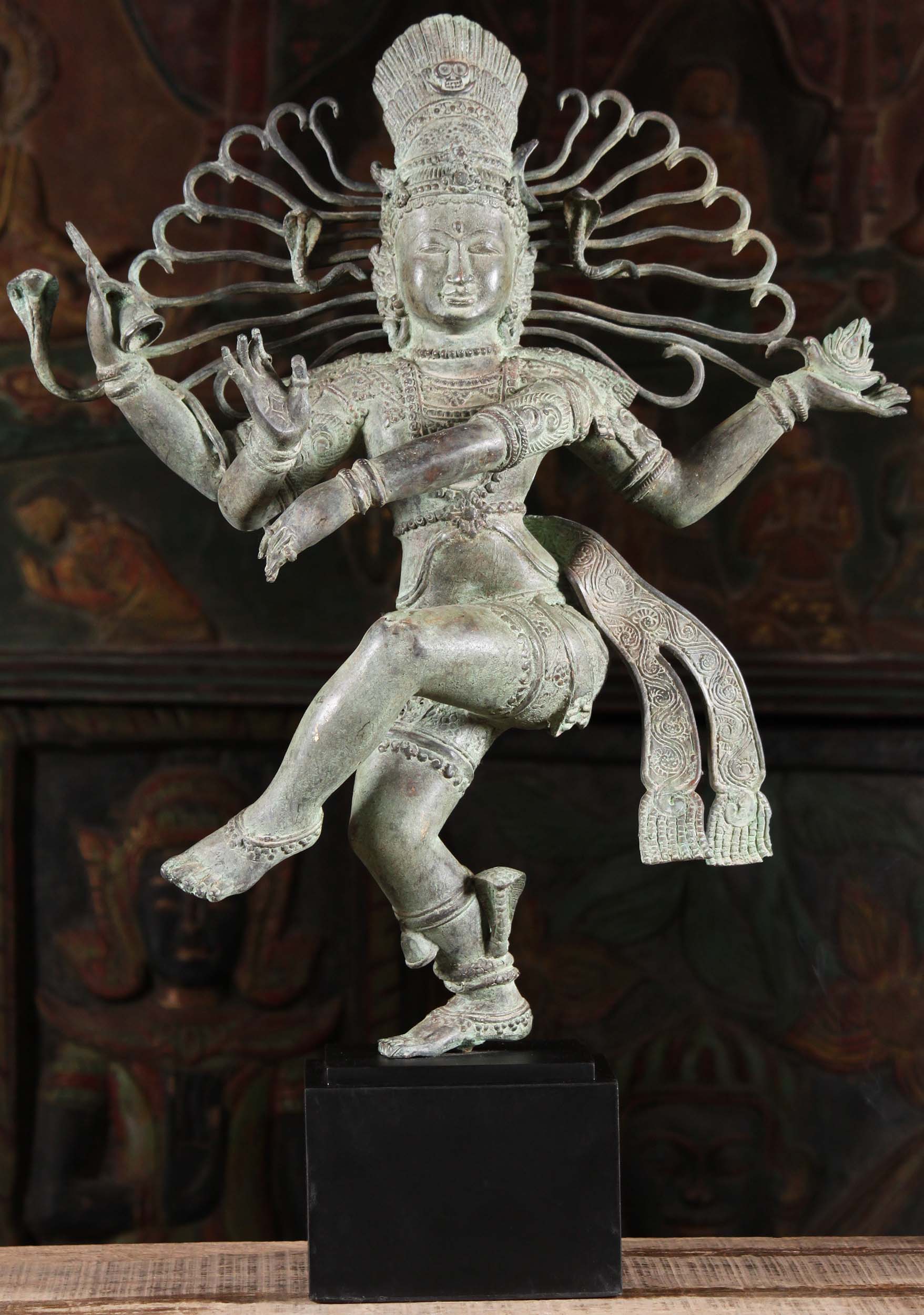 Brass Dancing Nataraja Statue on Stand 25"