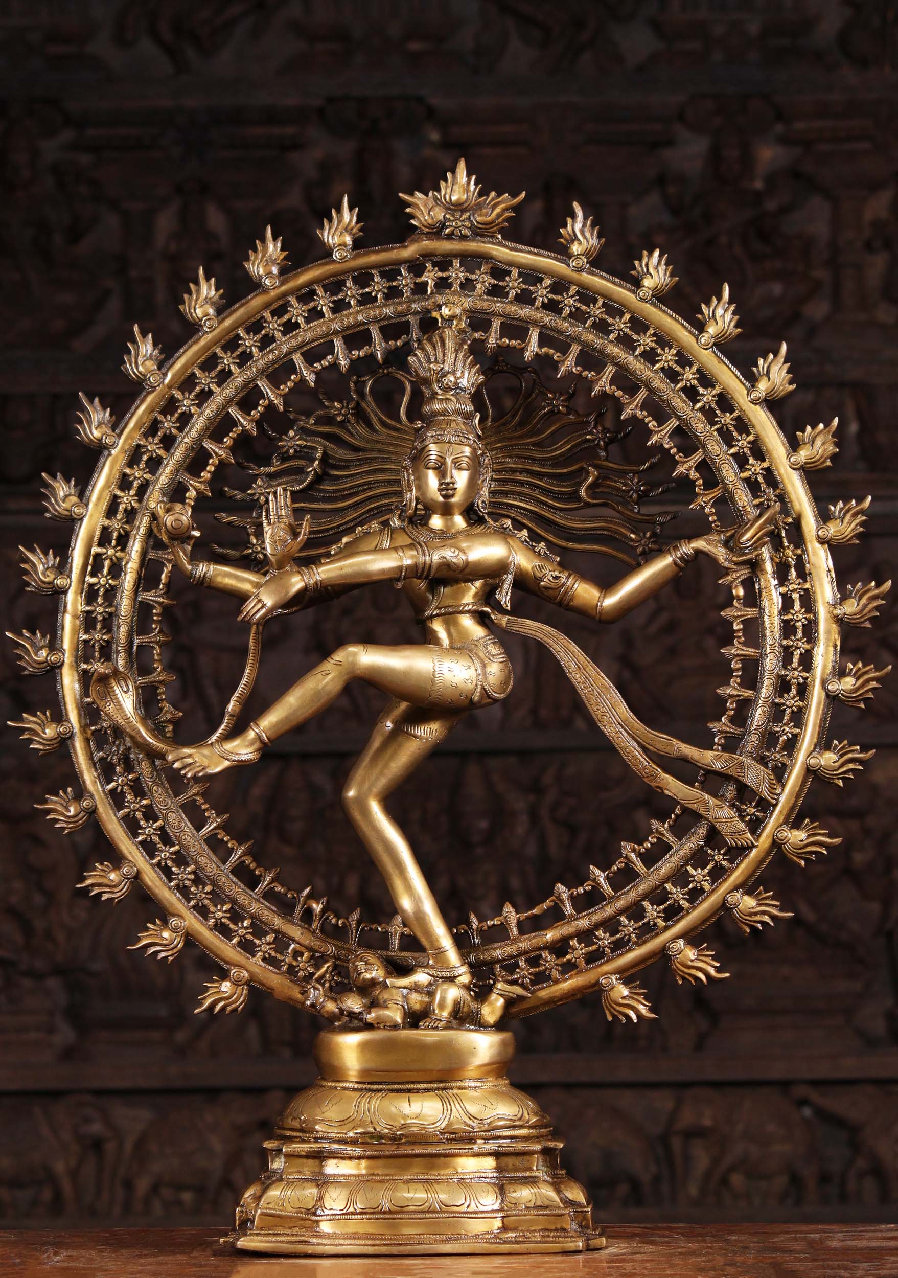 Brass Golden Dancing Nataraja Statue 32"