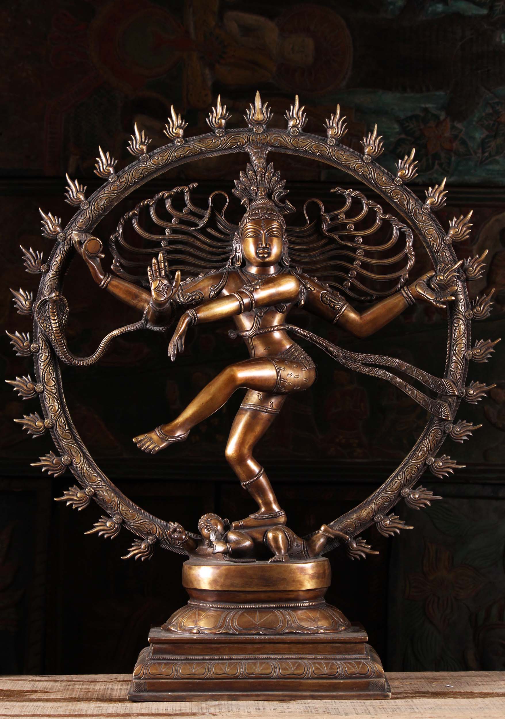 SOLD Brass Dancing Shiva as Lord of Dance, Nataraja 32" (89bs250z