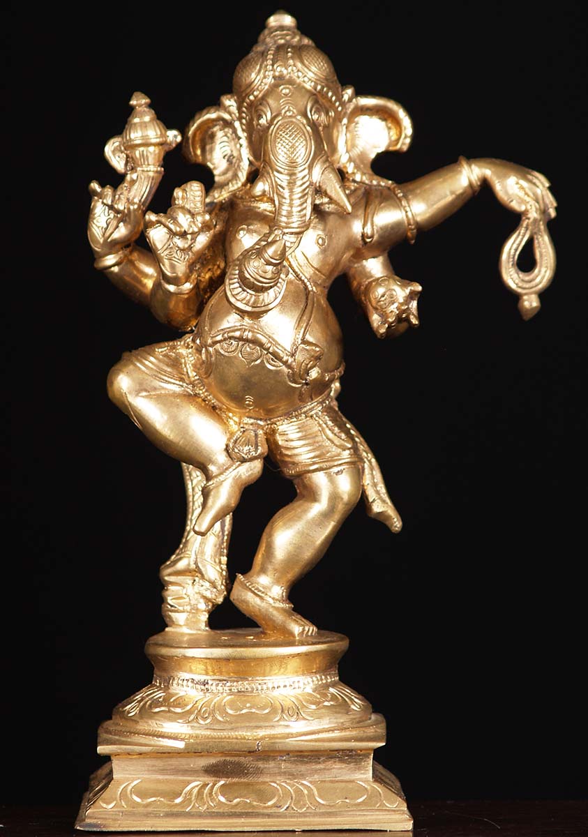 Bronze Dancing Ganesha Statue 8.5"
