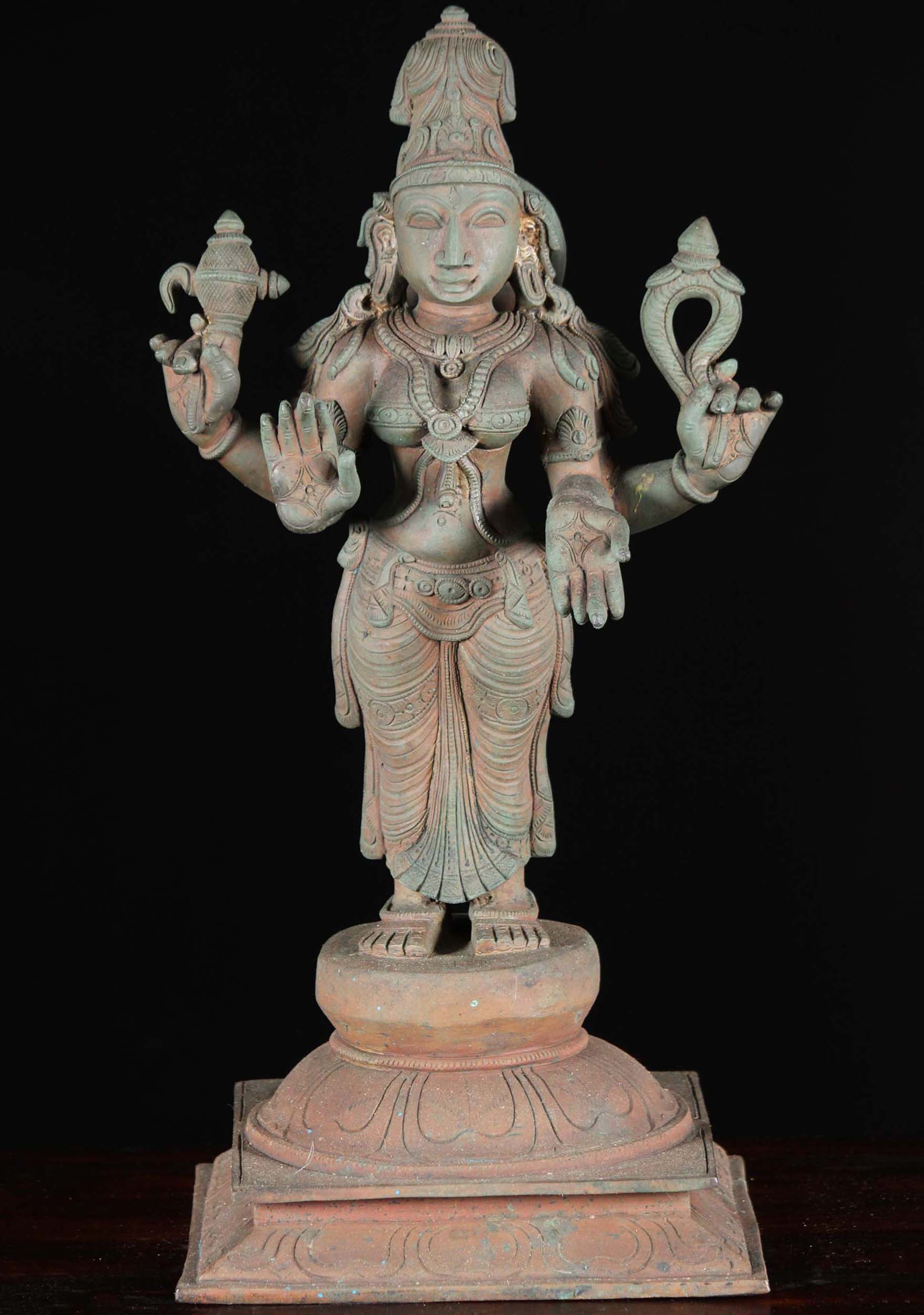 Bronze Antique Devi Bhuvaneshvari Statue 19"
