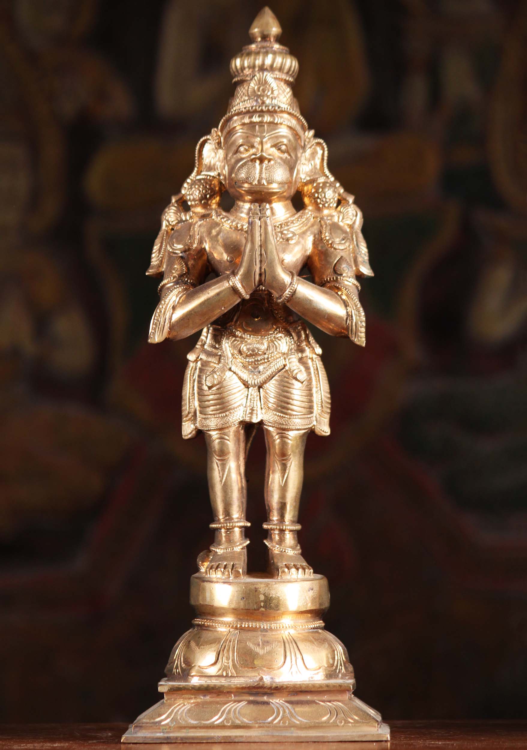 Bronze Namaste Hanuman Statue 13"
