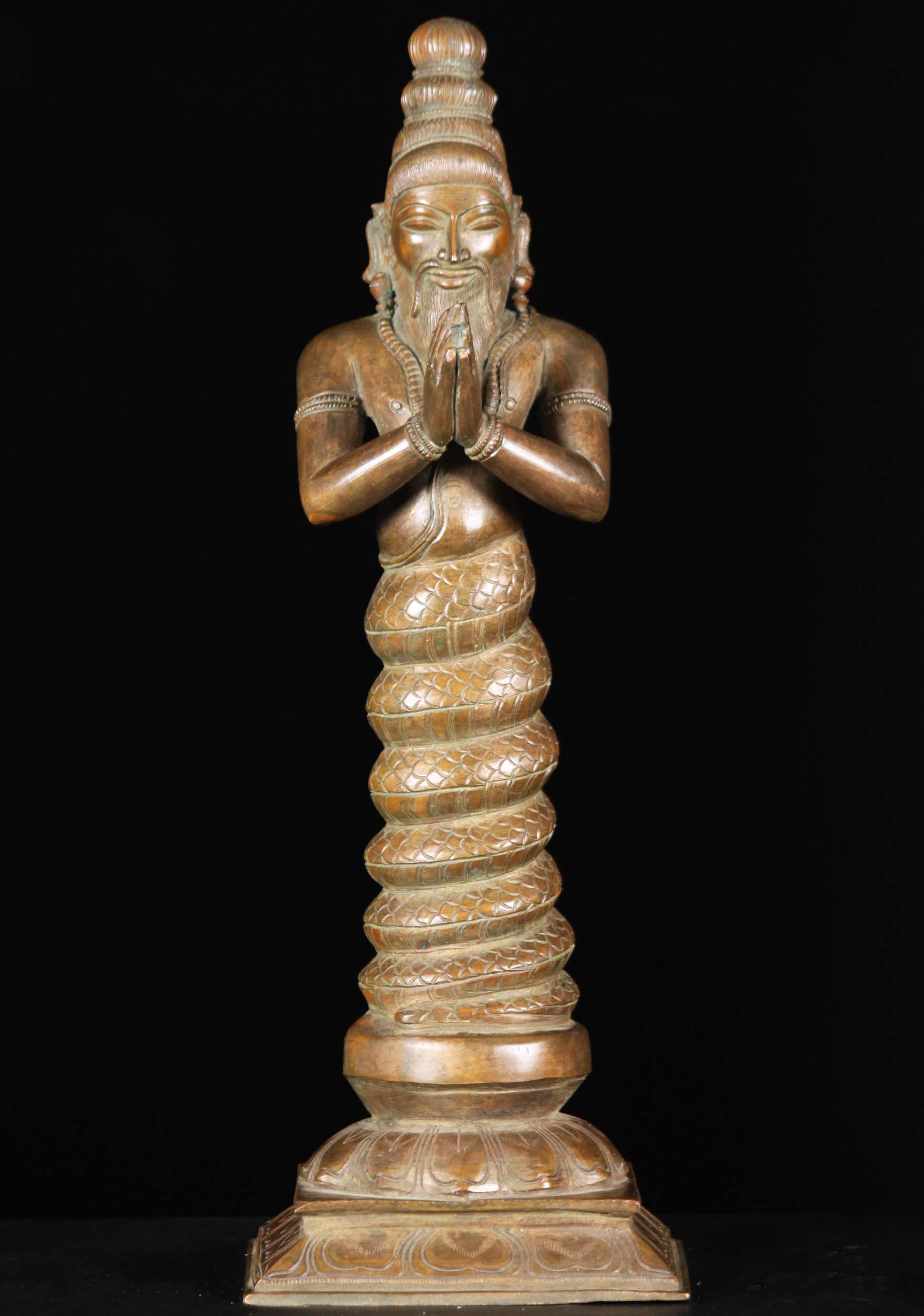 Bronze Patanjali Sculpture in Anjali Mudra 18"