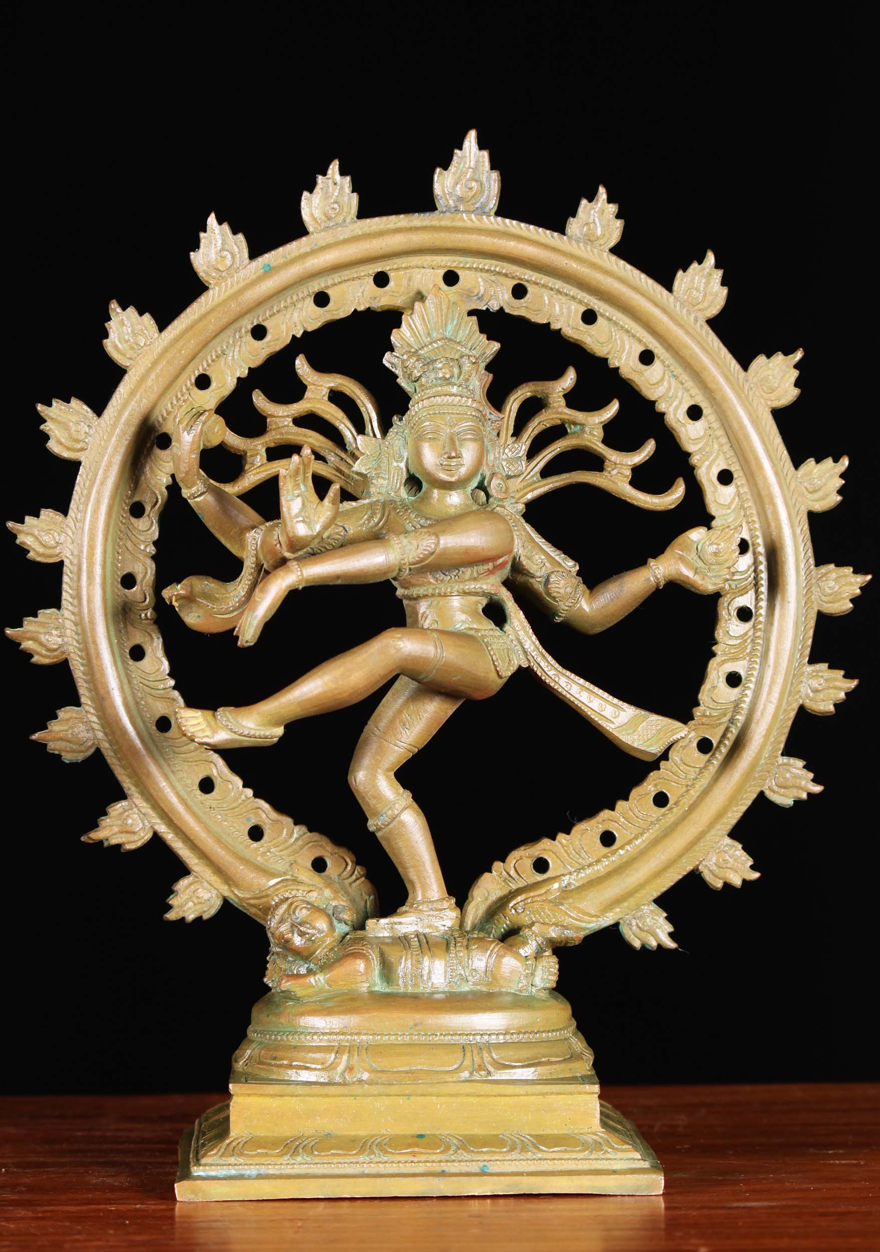 Bronze Small Nataraja Statue with Triple Arch 9"