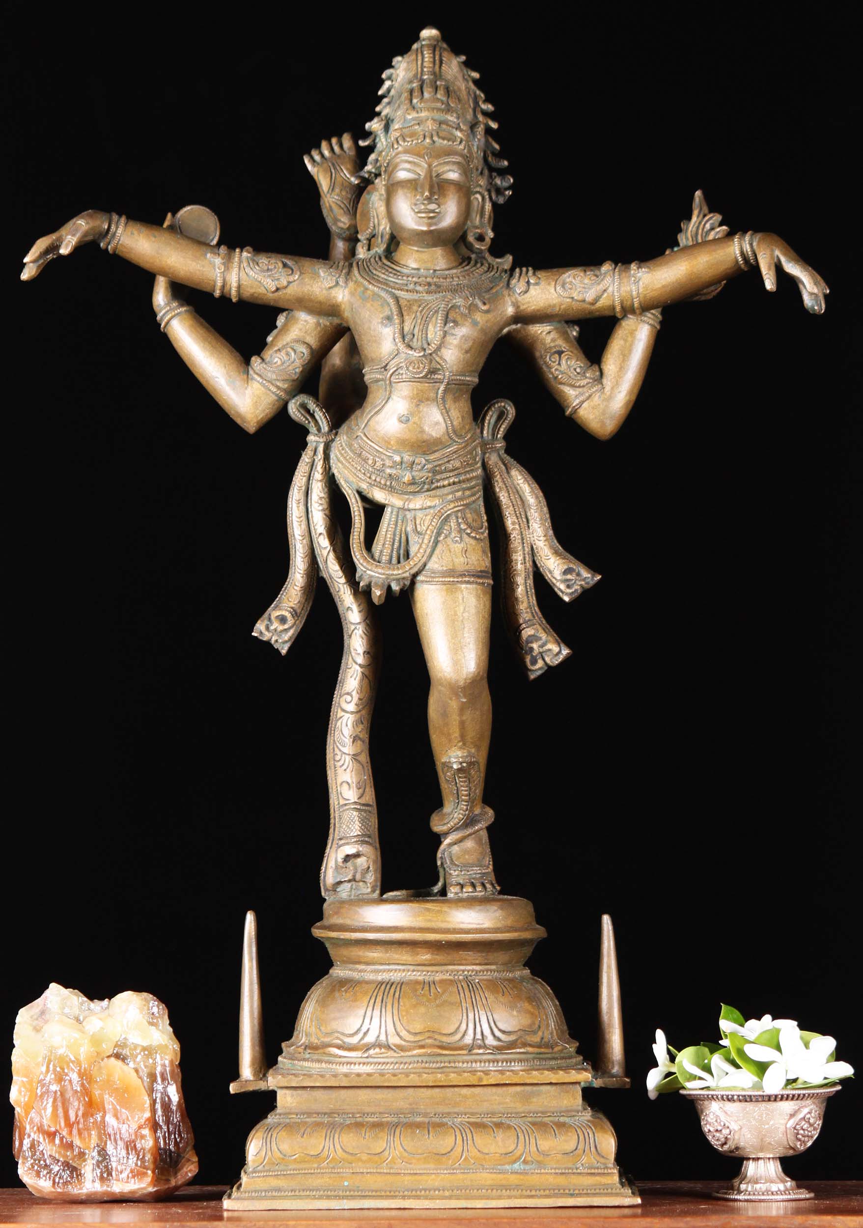 Bronze Shiva Dancing with His Arms Wide 21"