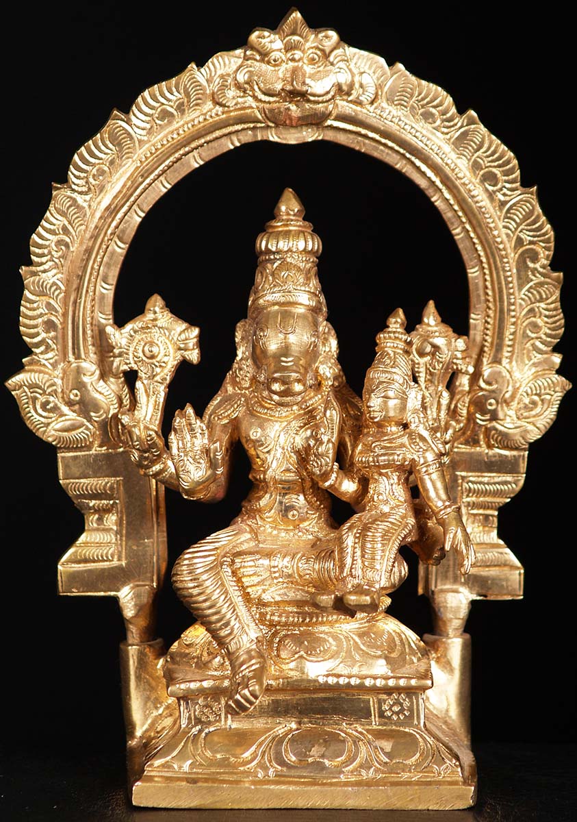 Bronze Varaha Lakshmi Statue 7"