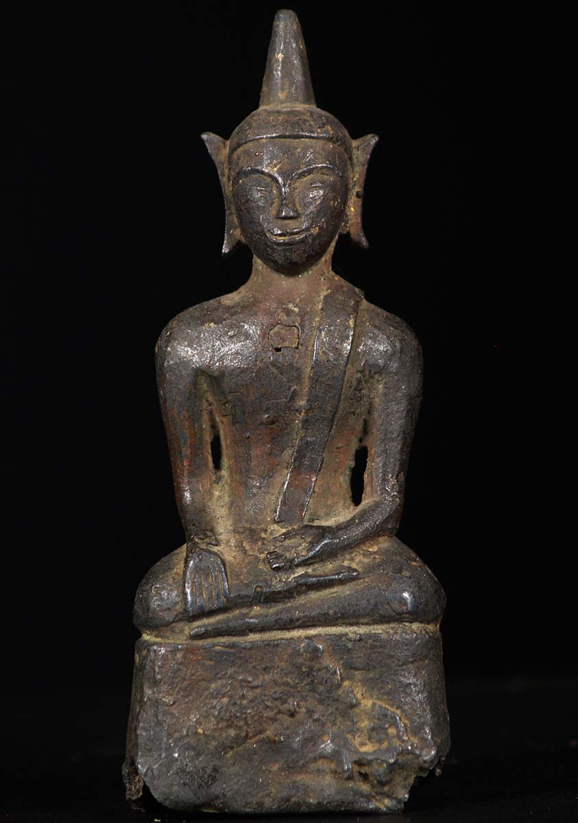 Antique Bronze 16th Century Nakorn Sri Thammarat Buddha 5"