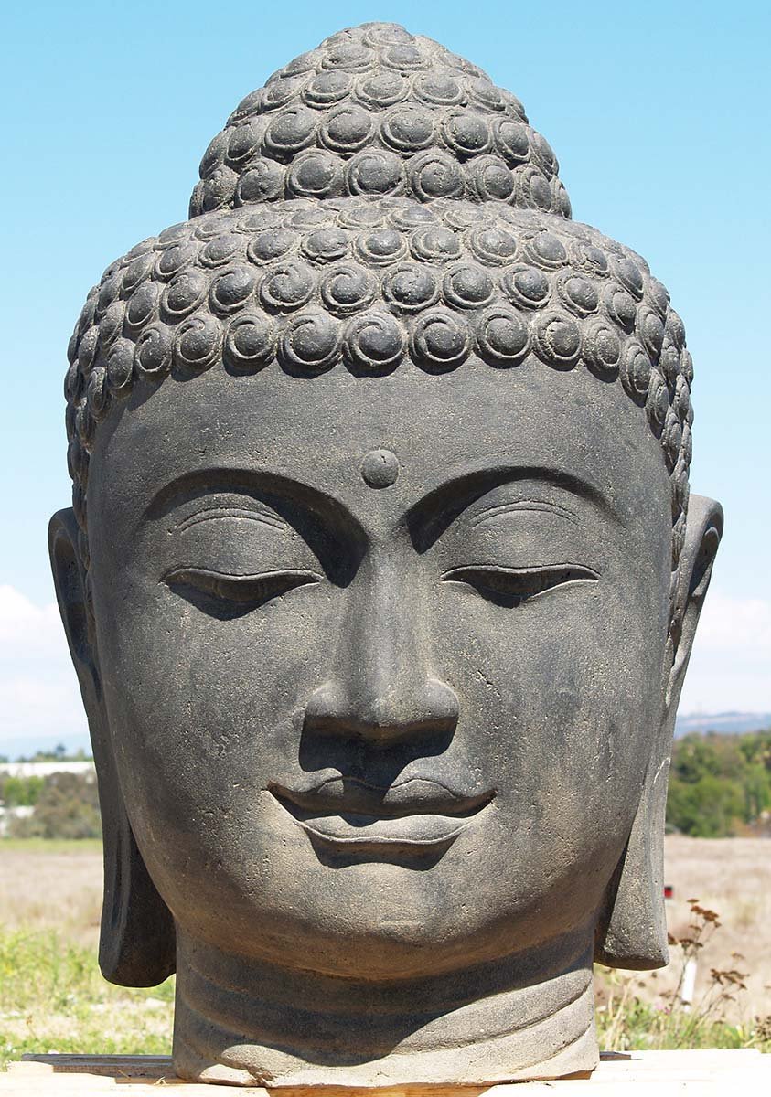 Large Garden Buddha Head Fountain Water Feature for Any Garden 50"