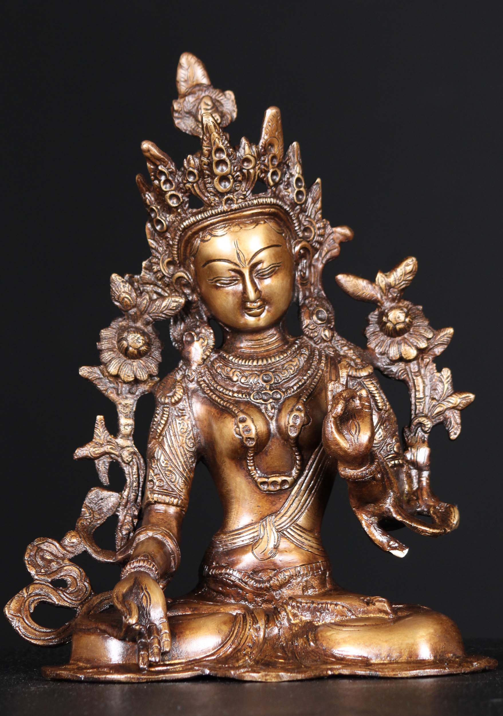 Brass White Tara Statue 11"