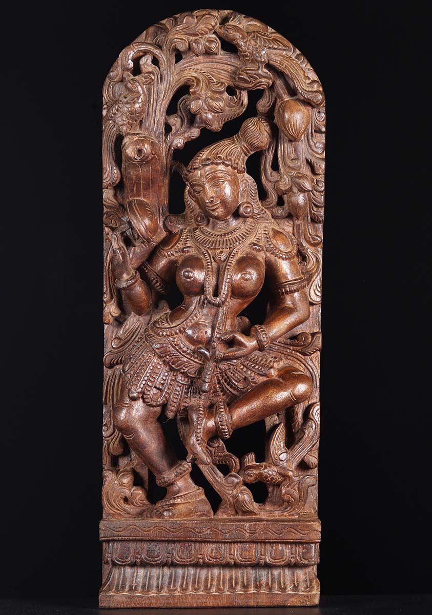 Wooden Dancing Devi Statue 30"
