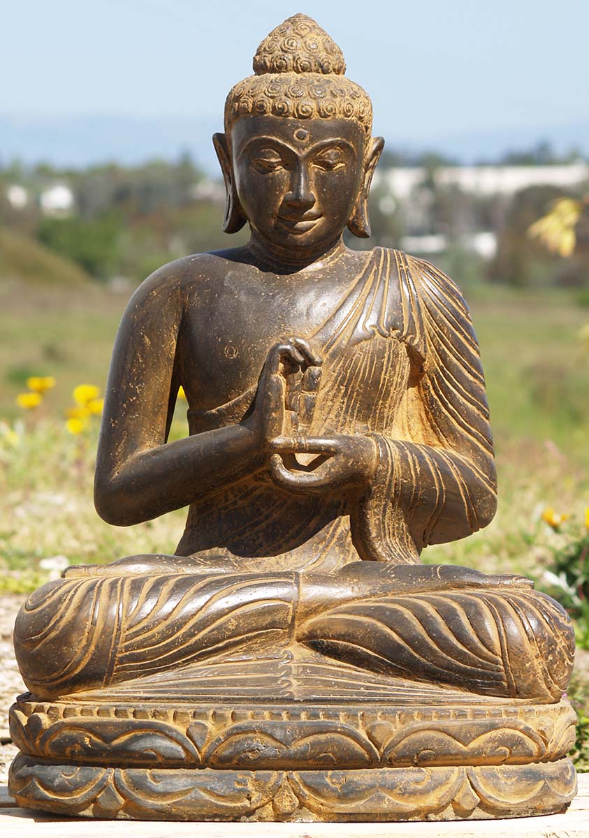 Dharma Chakra Buddha Sculpture 28"
