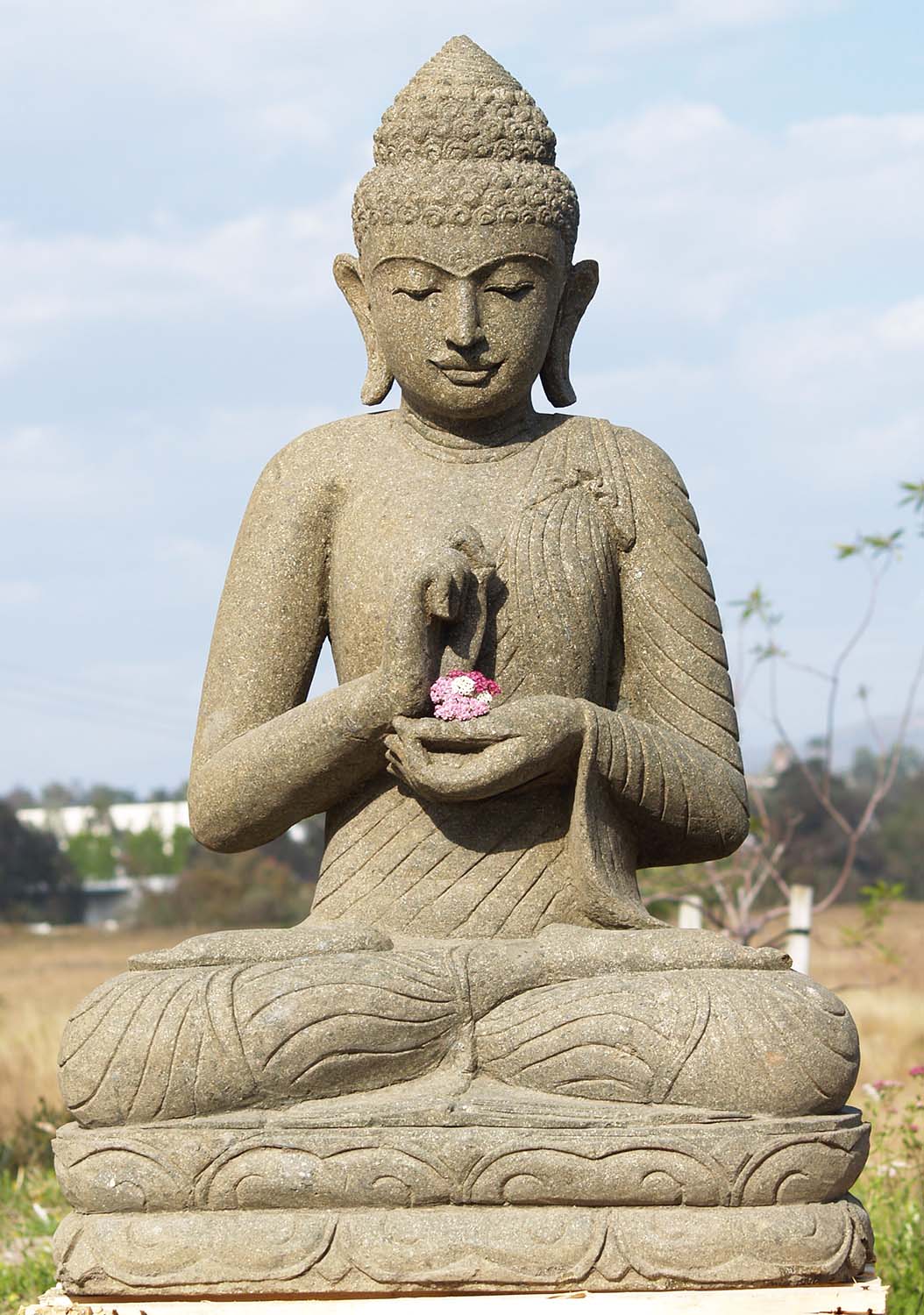 Dharma Chakra Mudra Garden Buddha 41"
