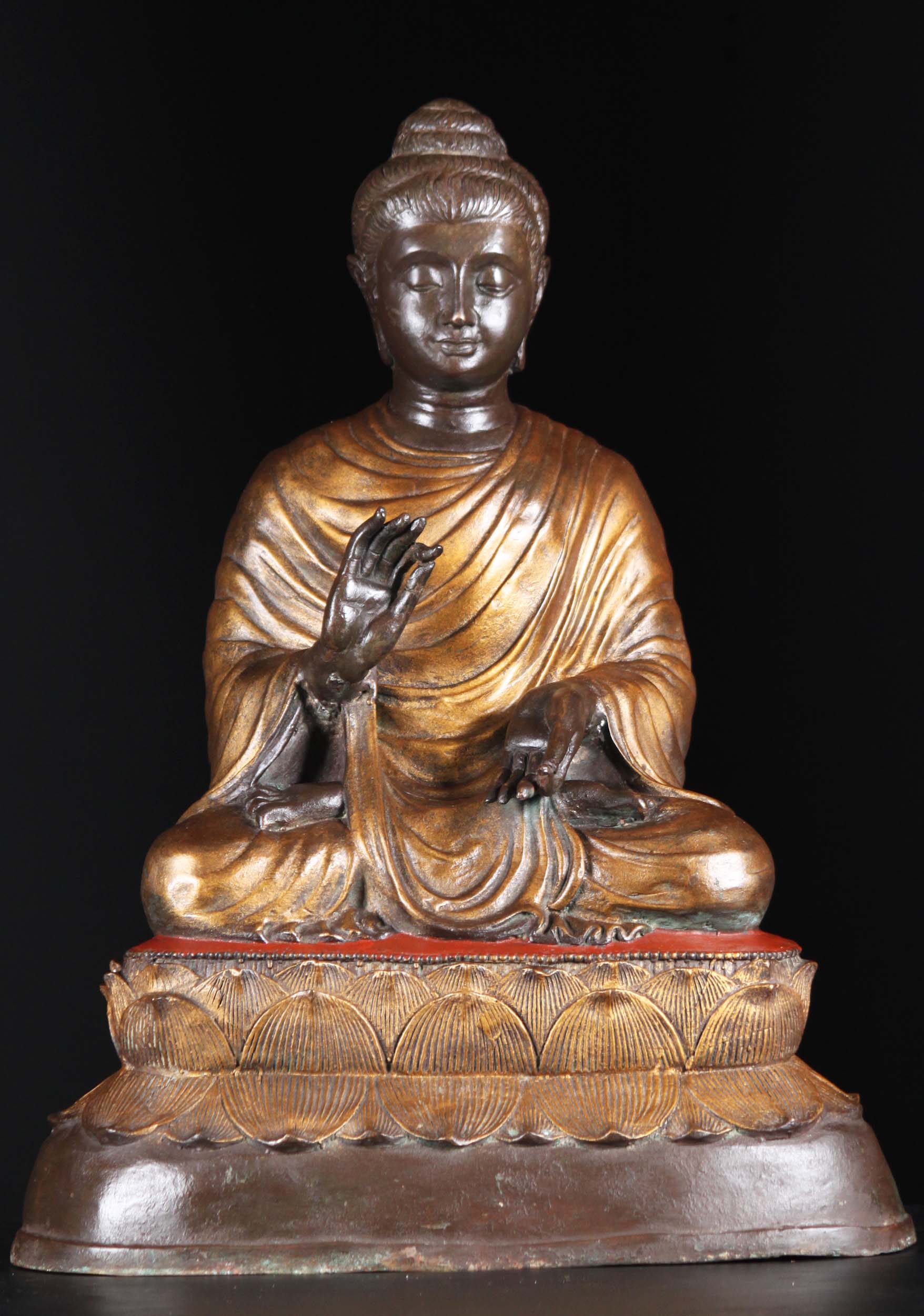 Buddha Statue Gandhara Style Dharmachakra Mudra "Turning the Wheel of Dharma" 27"