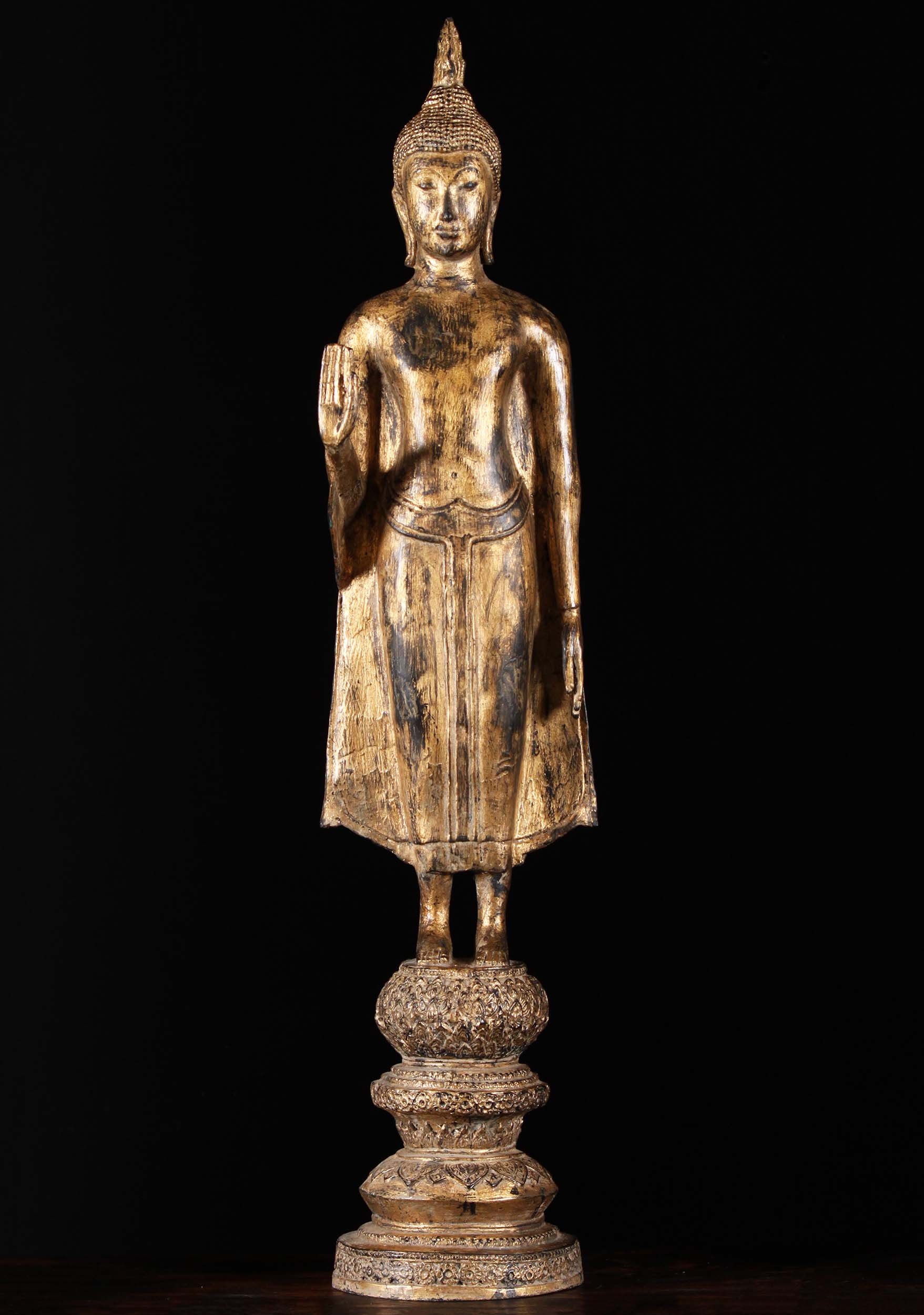 Standing Buddha Brass Statue