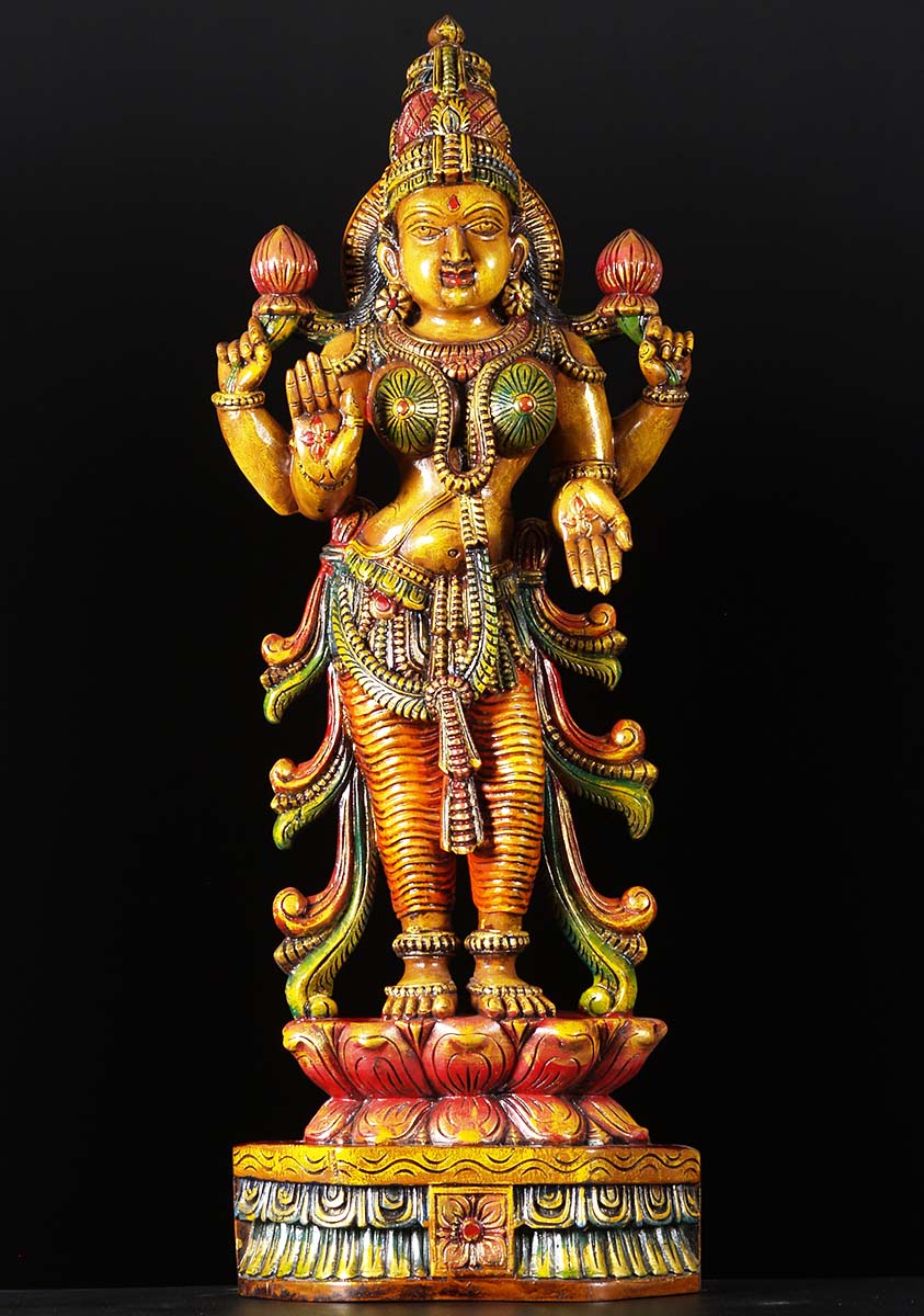 Lakshmi Wooden Carving 36"