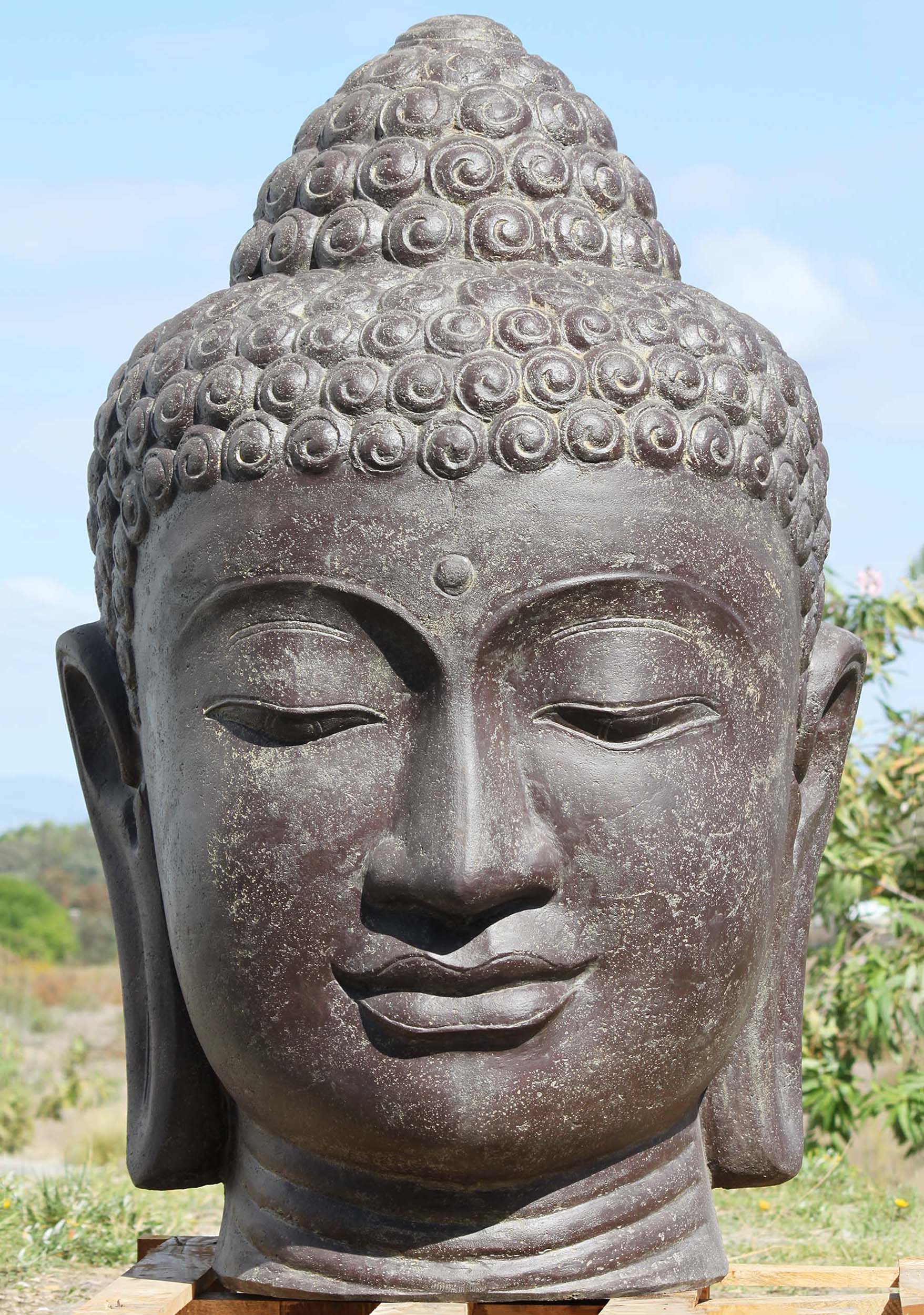 5 Foot Tall Buddha Head Fountain Garden Statue