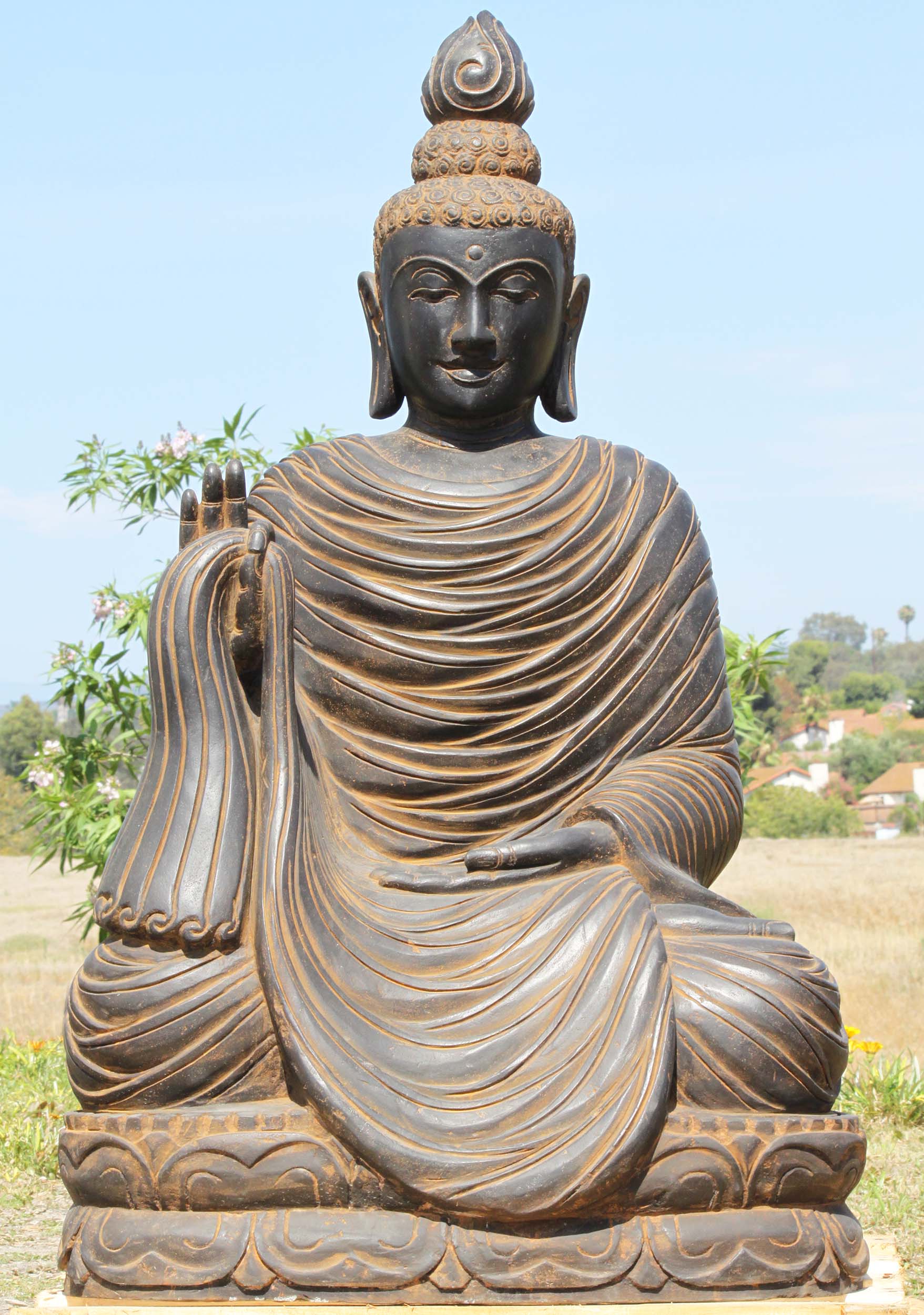 Large Stone Garden Teaching Buddha Sculpture 46"