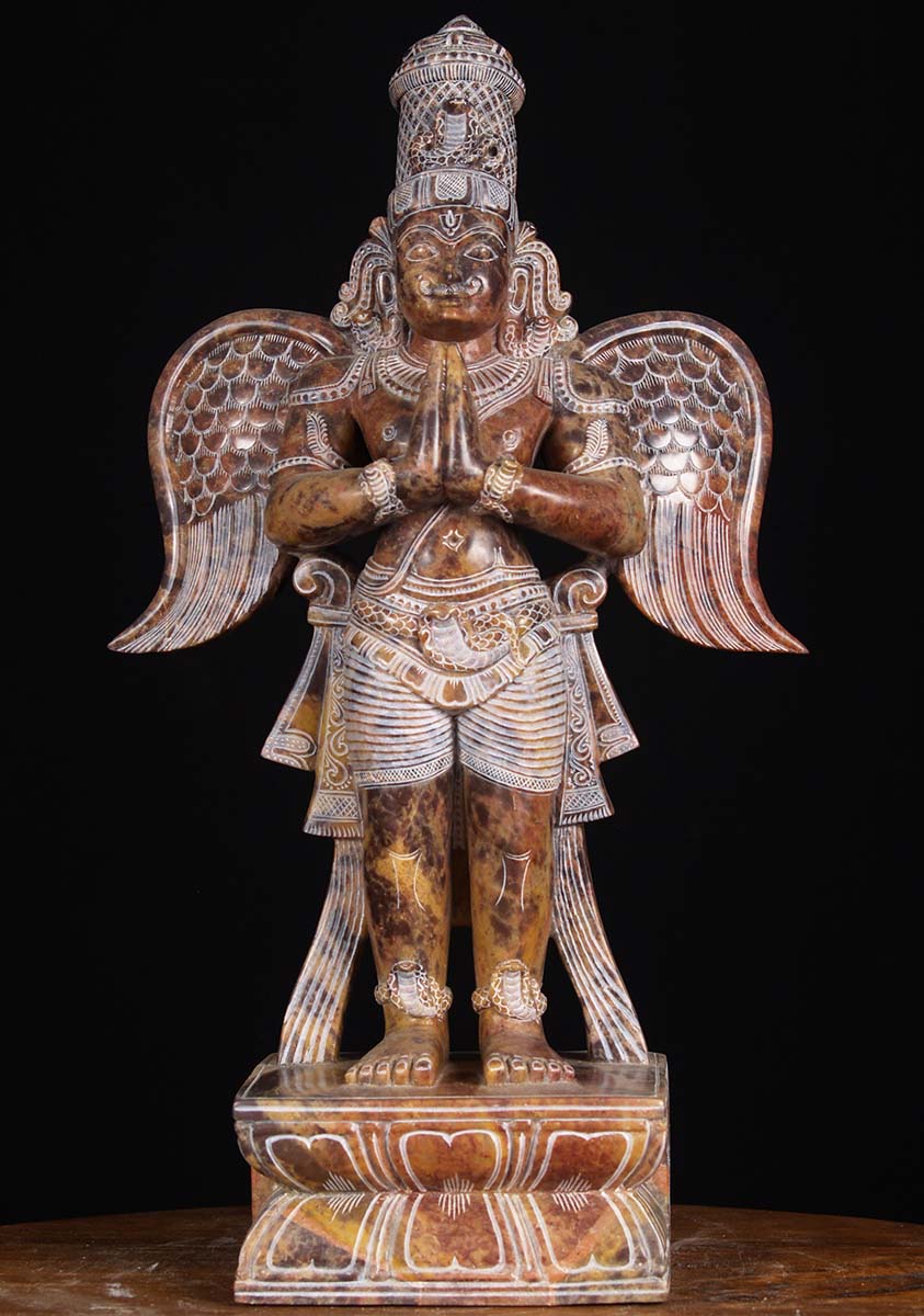 SOLD Black Marble Standing Garuda  Statue 18 80bm8 