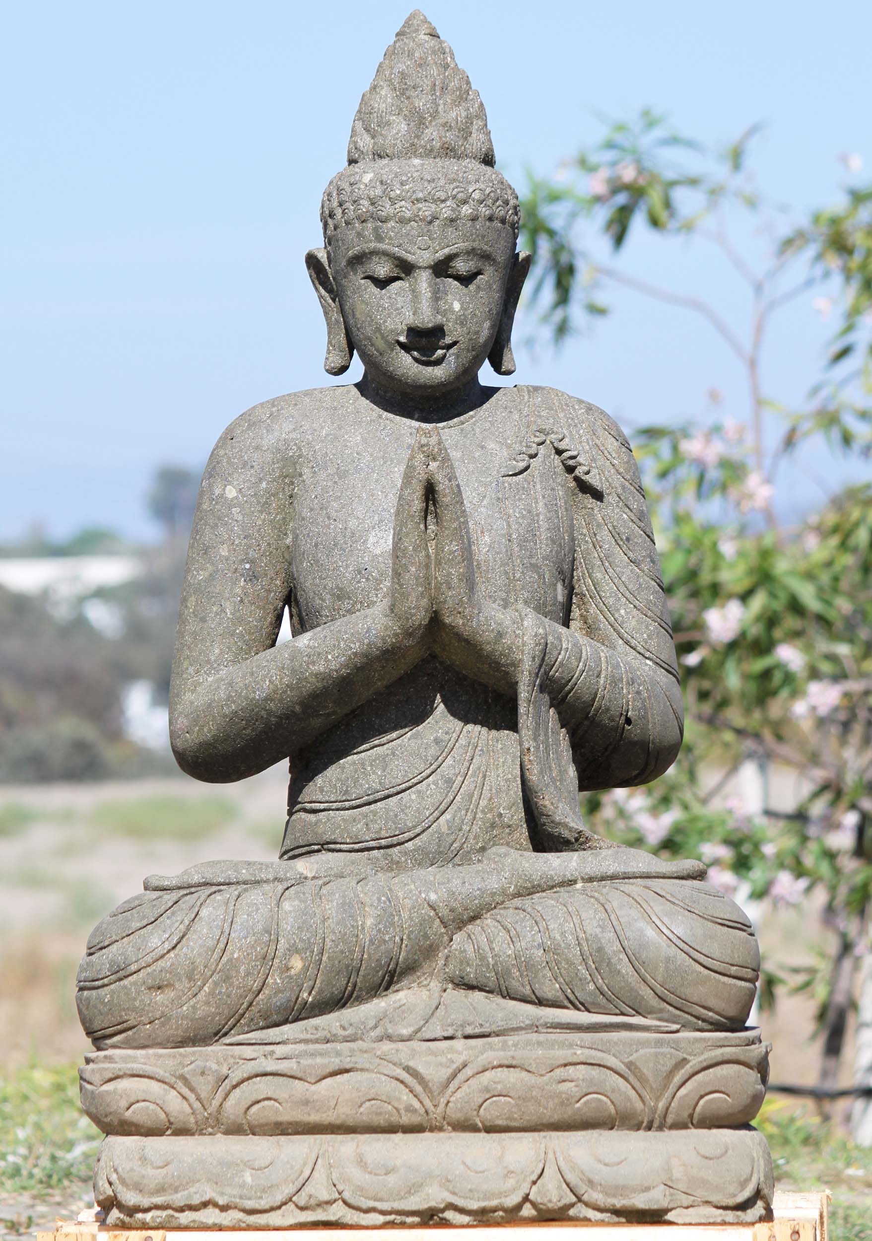 Stone Namaste Garden Buddha Statue 43"