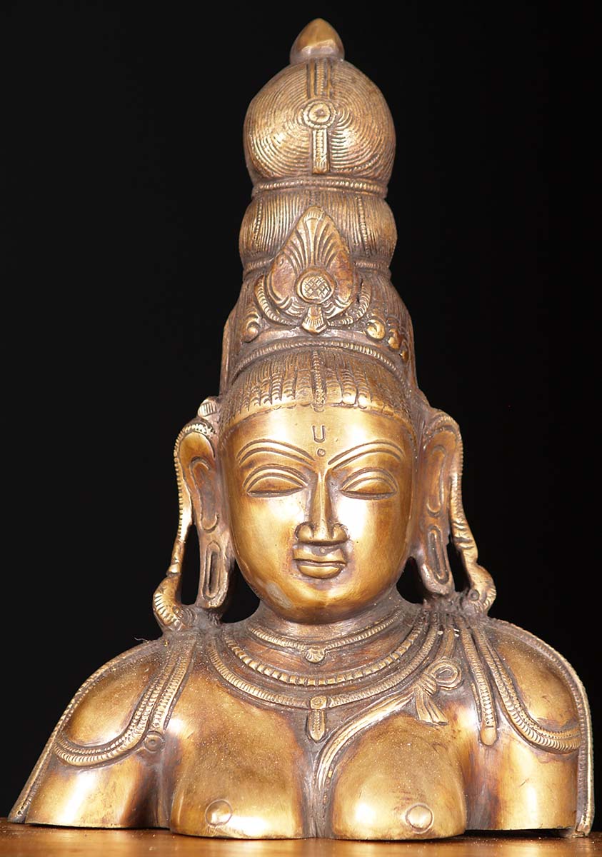 Brass Statue of the Daughter of the Mountain, Parvati as Shivakami Statue  12 (#61bs45z): Hindu Gods & Buddha Statues