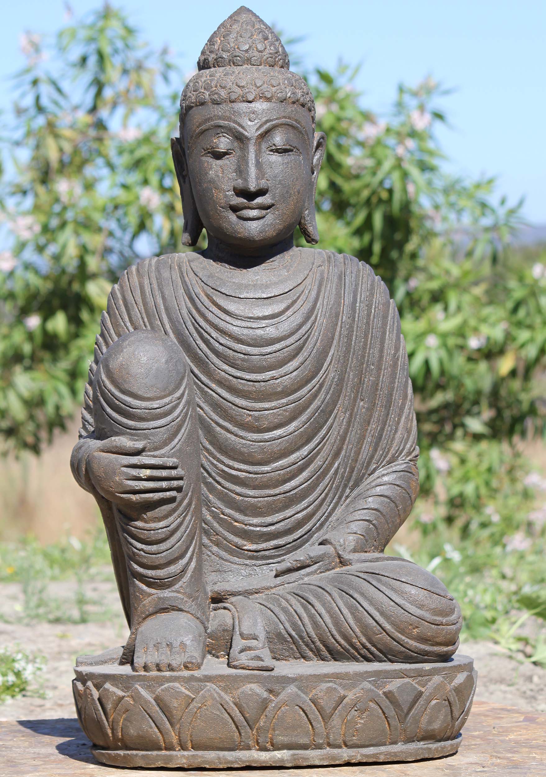 SOLD Stone Peaceful Resting Buddha  Statue 35 116ls615 
