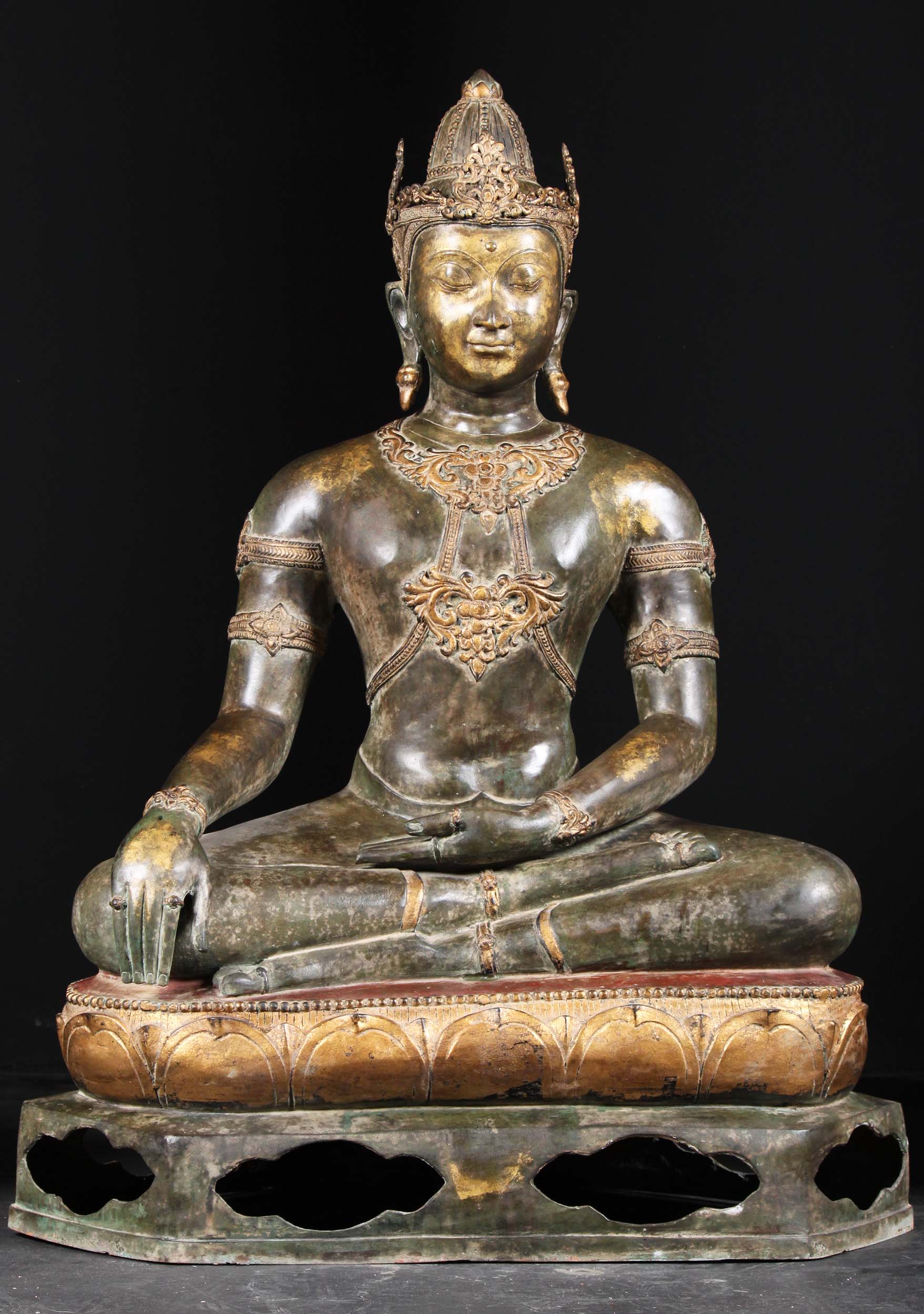 SOLD Brass Royal Earth Touching Thai Buddha 47