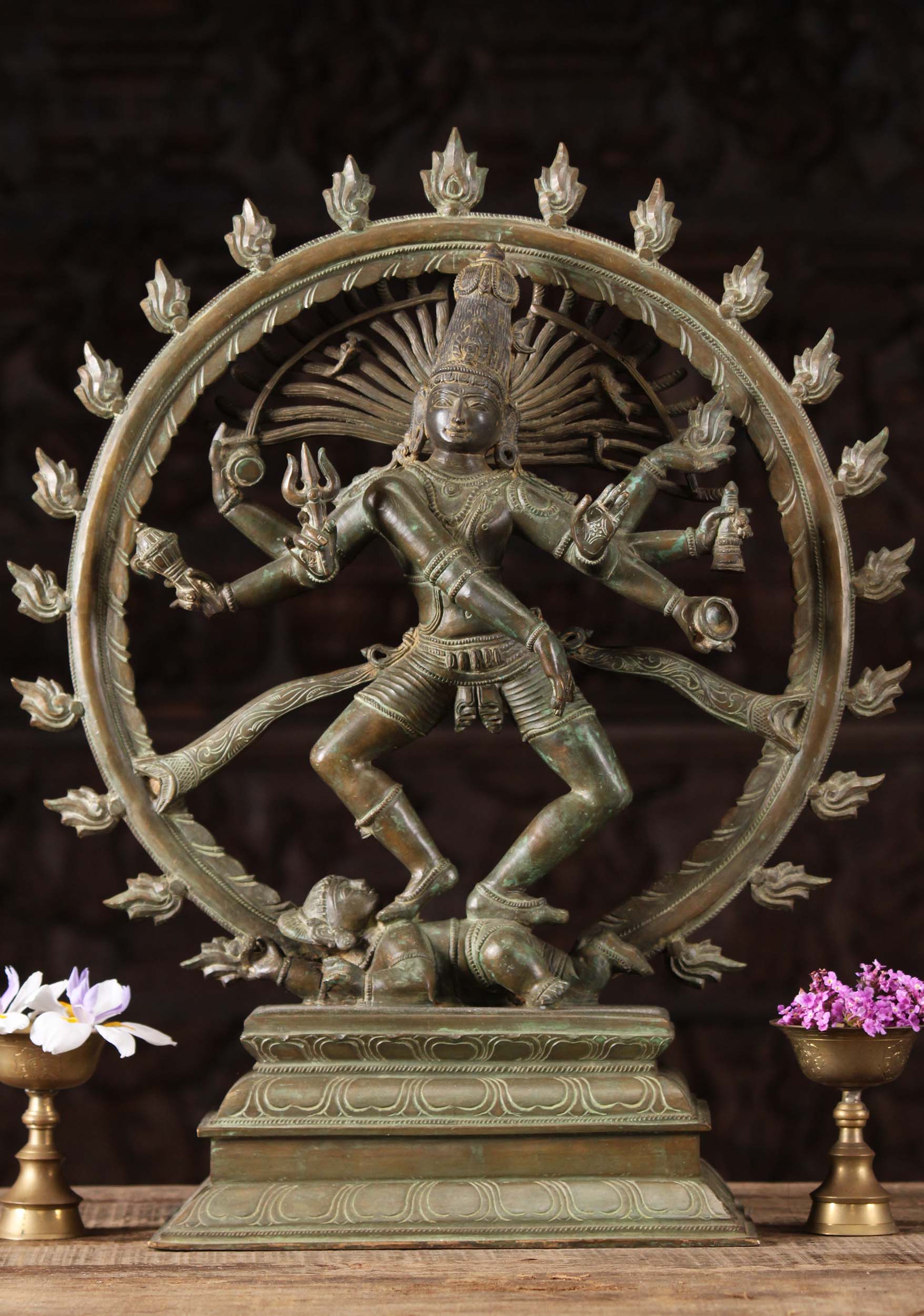 Bronze Shiva Tandavam Statue With 8 Arms 21"