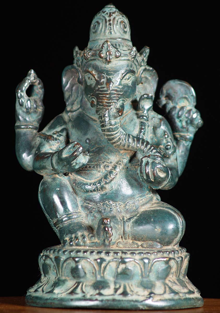Brass Small Altar Ganesh Statue 6"