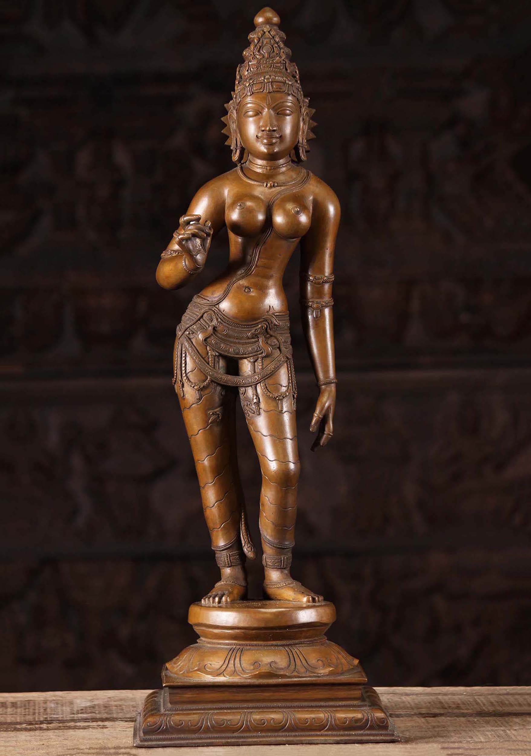 Bronze Standing Parvati Statue as Shivakami 24"
